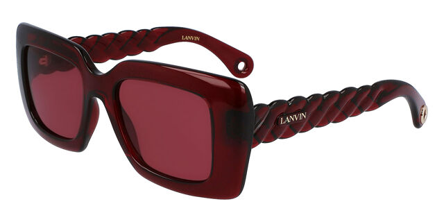 Lanvin LNV642S 601 Square Shiny Dark Red Sunglasses  display picture 3