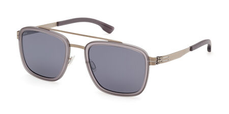 Lunettes De Soleil Ic! Berlin AMG 01 - Homme - Gris/marron - Forme Carrée Large (148 Mm) - Verres Teintés Miroir - Neuf Sans étui