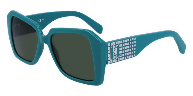 Karl Lagerfeld Teal Sunglasses Karl Lagerfeld KL6101S 450 Rectangle Transparent Blue  main image 2