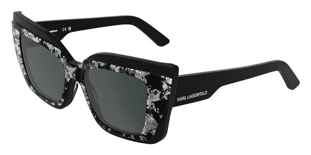 Karl Lagerfeld KL6204S 009 Cat Eye Black/Silver Foil Marble  display picture 1