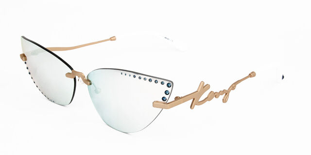 Kenzo White and Gold Sunglasses KENZO Sunglasses White Gold KZ3166 Round Aviator Frame Made  main image 2