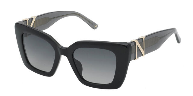Nina Ricci SNR378 0700 Square Shiny Black Sunglasses  display picture 3