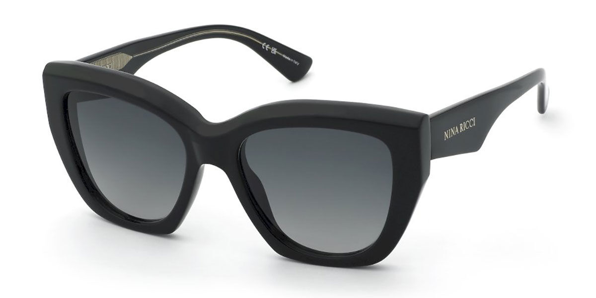 Nina Ricci SNR438 0700 54 Svarta Solglas&ouml;gon Kvinna
