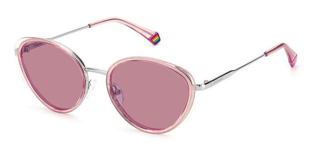 Polaroid PLD 6145/S Polarized 35J/0F Cat Eye Pink Silver 