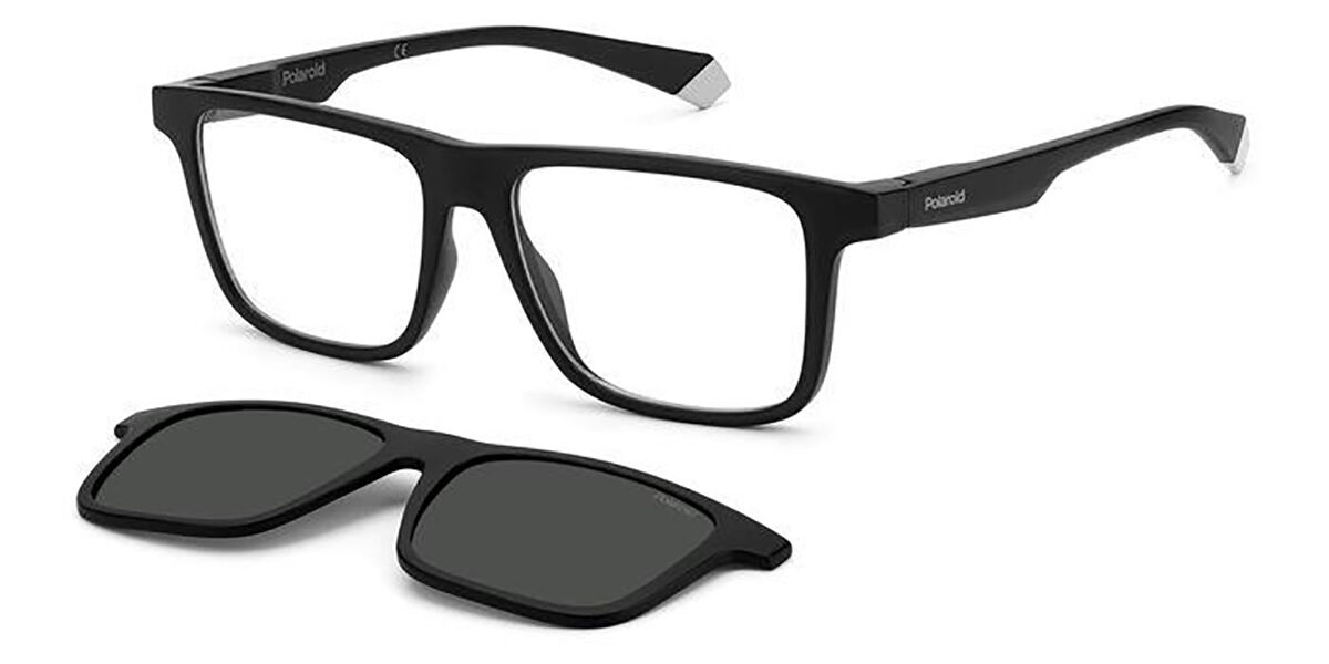 Polaroid Pld 2131 Cs With Clip-on Polarized 003 M9 Eyeglasses In Black 