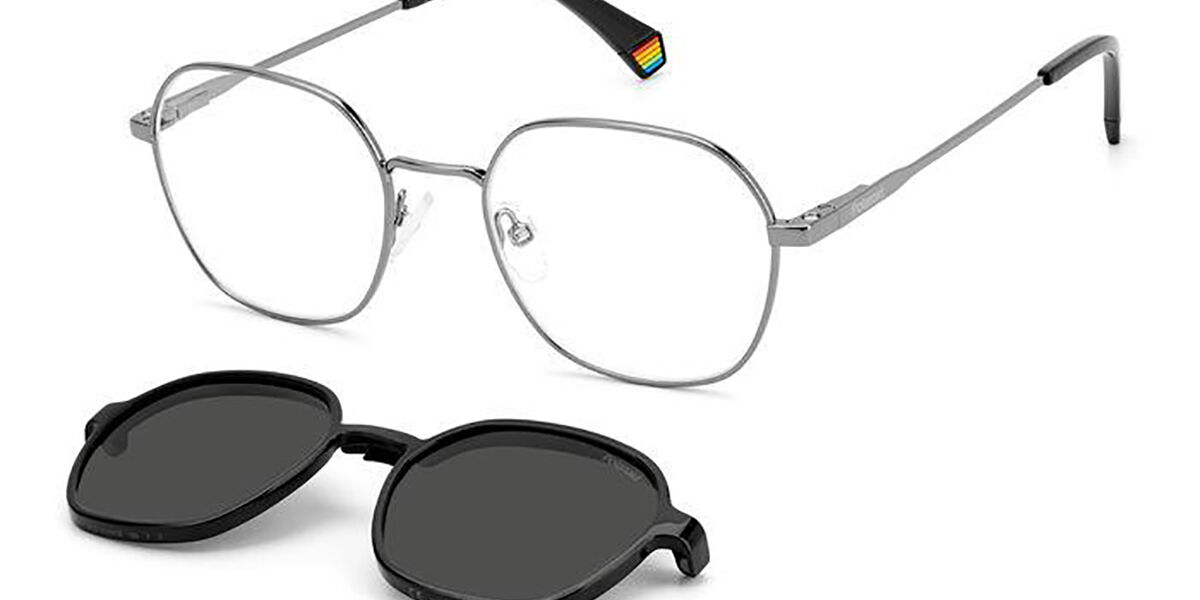 Photos - Glasses & Contact Lenses Polaroid PLD 6184/CS with Clip-on Polarized V81/M9 Men's Eyeglass 