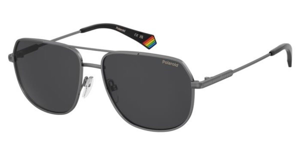 Polaroid Męski Dark Ruthenium Silver Pld 6195/S/Xn Polarized Kj1/M9 58 Srebrne Meskie Okulary Przeciwsloneczne