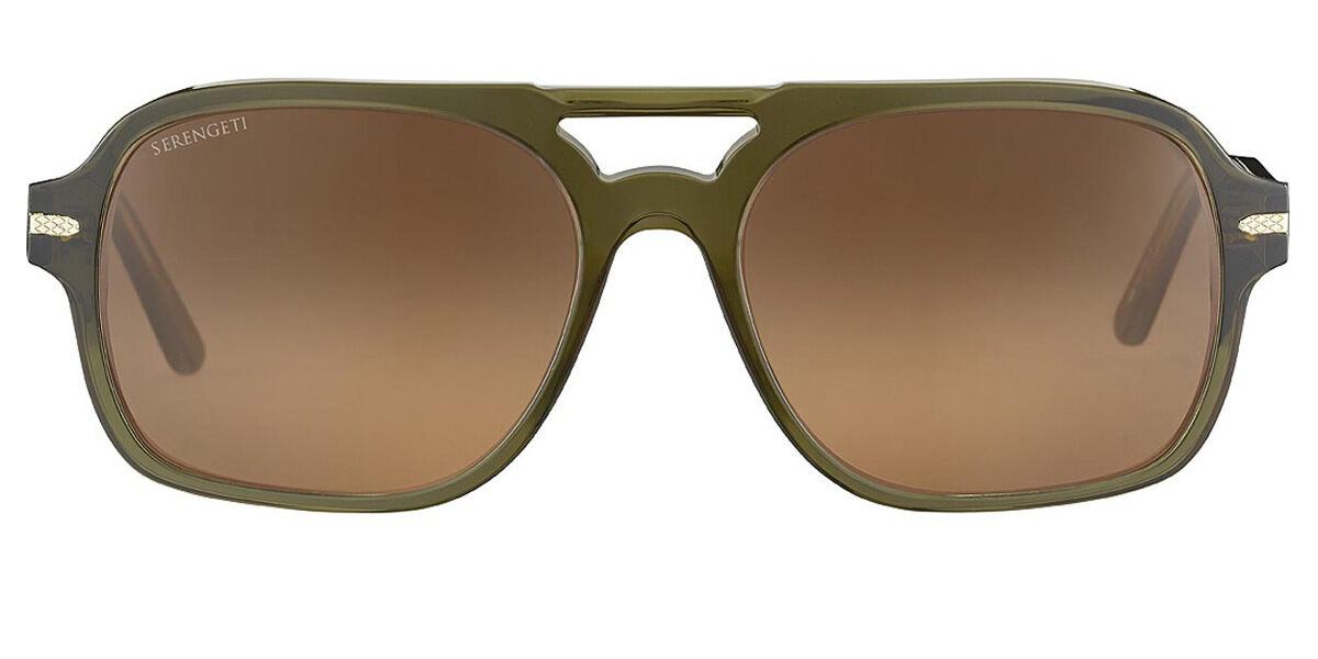 Serengeti Marco Sunglasses Green Brown Aviator Unisex