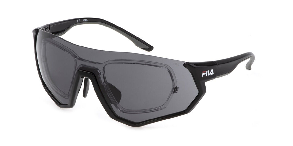 Fila SF8493 531P Gafas de sol para hombre, lentes polarizadas  negro-gris/gris Pilot 2.362 in, Negro/Gris