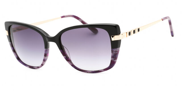 Bebe BB7237 001 Cat Eye Jet Black/Purple Animal Print  display picture 3