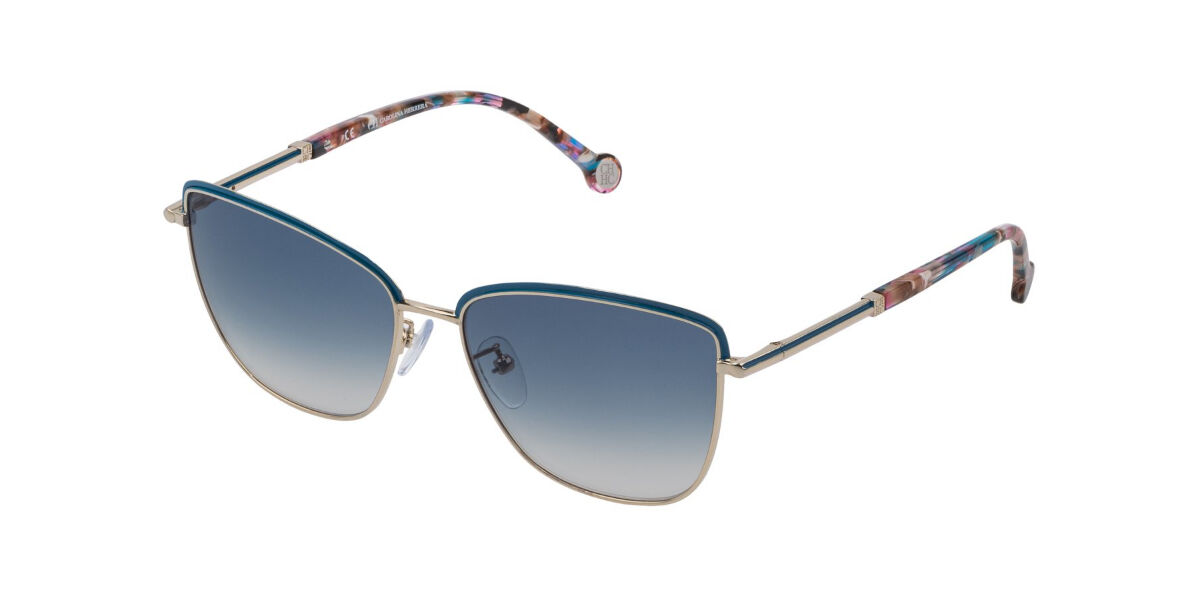 Carolina Herrera SHE160 0492 Sunglasses in Gold/Blue | SmartBuyGlasses USA