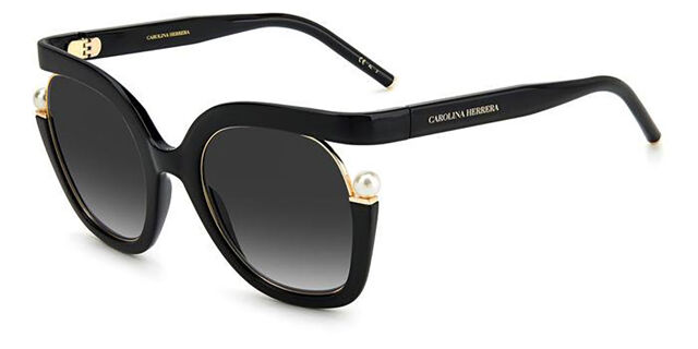 Carolina Herrera CH 0003/S 807/9O Cat Eye Black Sunglasses  display picture 2