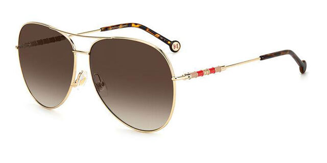 Carolina Herrera CH 0034/S J5G/HA Pilot Gold Sunglasses  display picture 3