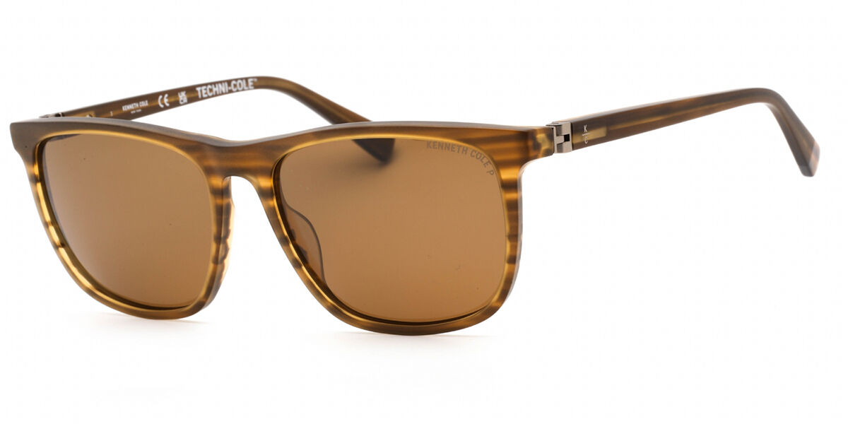 Kenneth Cole KC7259 Polarized 46H Sunglasses in Matte Striped Light ...