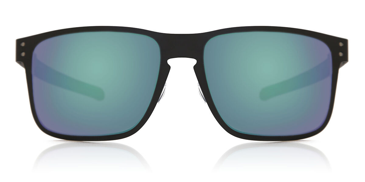 Oakley Holbrook Metal Sunglasses with Matte Black Frame and Jade Iridium Lens