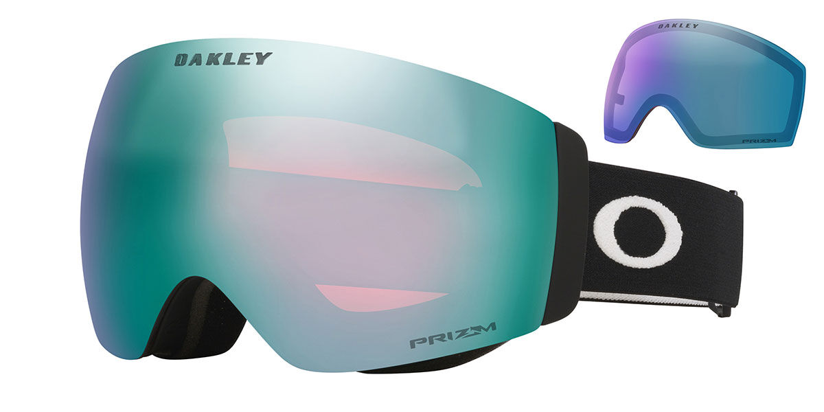 Oakley Fj&auml;rils OO7142A FLIGHT DECK PRO M AF Asian Fit With Spare Lens 714202 Standard Svarta Solglas&ouml;gon M&auml;n