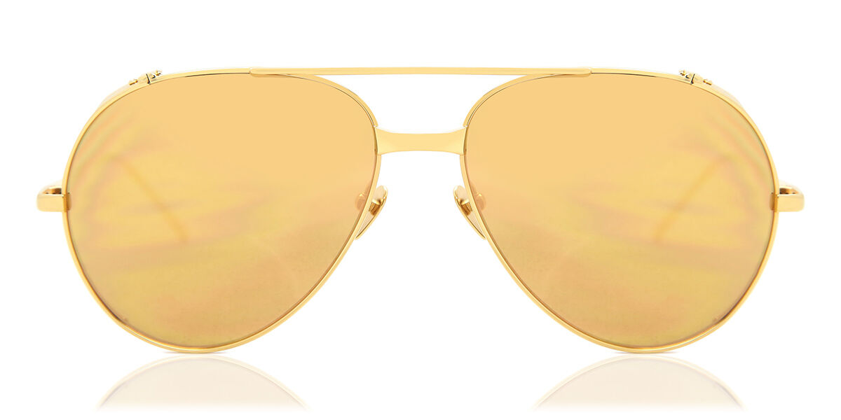 Linda Farrow Aviator Yellow Gold LFL426 C1 Sunglasses in Gold ...