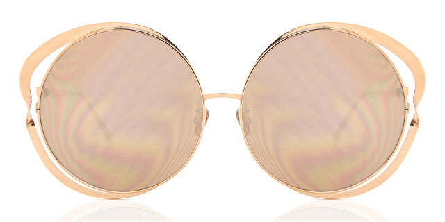 Round Linda Farrow Rose Gold Sunglasses Rose gold Round-frame gold-plated mirrored sunglasses  main image 2