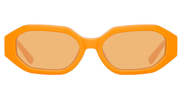 The Attico / Linda Farrow - Irene Geometric Sunglasses in Orange The Attico Irene Angular Sunglasses in Black | Linda Farrow  main image 4
