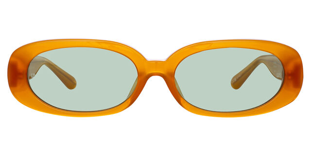 Linda Farrow CARA LFL1252 C12 Oval Honey Yellow Sunglasses  display picture 2