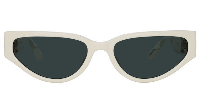 Linda Farrow TOMIE LFL1426 C2 Cat Eye White Sunglasses  display picture 2