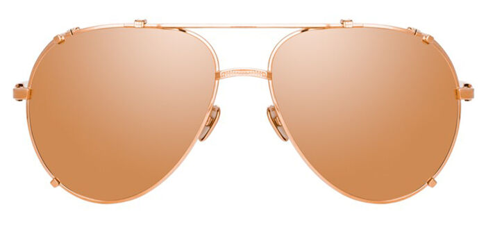 NWOB Linda Farrow LFL 1039 C1 Newman Yellow Gold and Mocha Aviator Sunglasses NWOB Linda Farrow LFL 1039 C1 Newman Yellow Gold and Mocha  main image 3