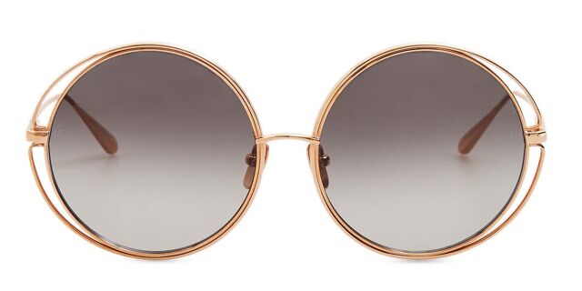 Linda Farrow SELENE LFL1456 C1 Round Rose Gold Sunglasses  display picture 2