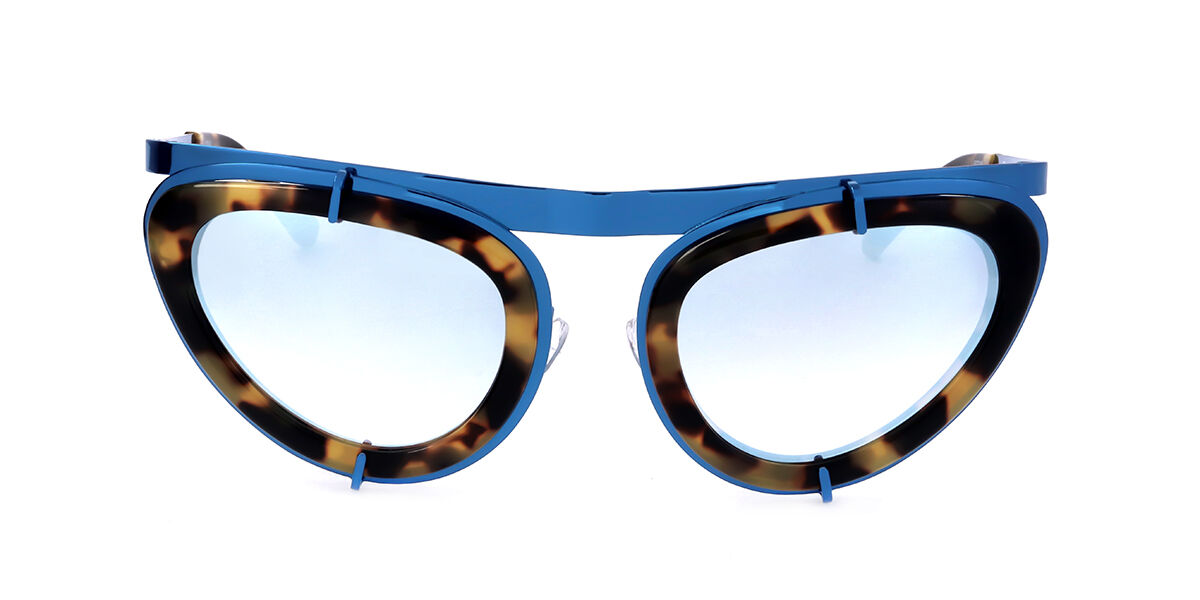 Linda Farrow ERDEM EDM3 C3 50 Lunettes De Soleil Femme Bleues