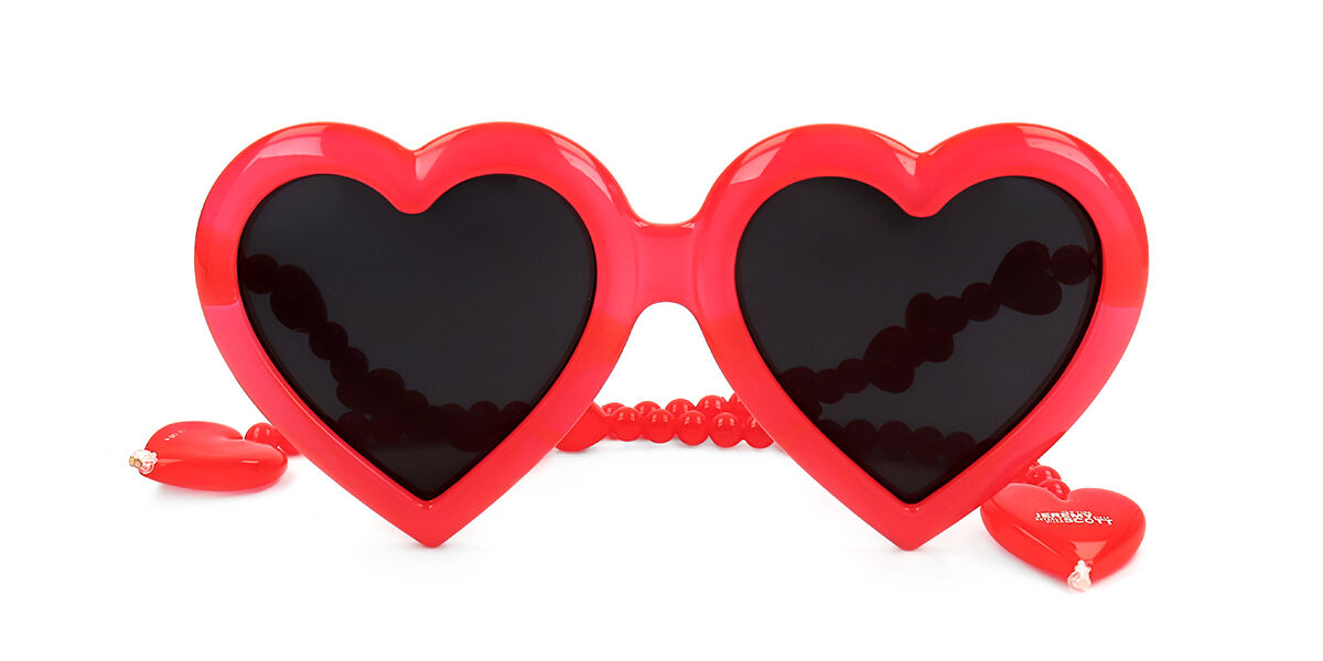 Linda Farrow JEREMY SCOTT JSHEART C1 Standard Lunettes De Soleil Homme Rouges
