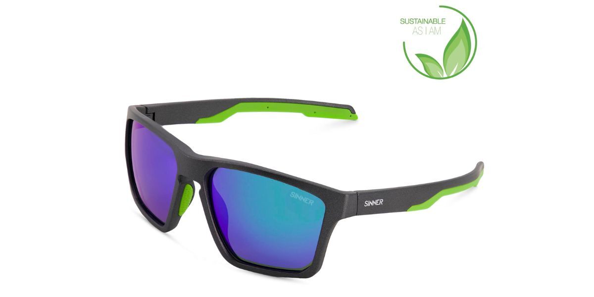 Sinner Arary Asian Fit Polarized Sisu-918-20-p28 Men's Sunglasses Grey Size Standard In Matte Dark Grey-green