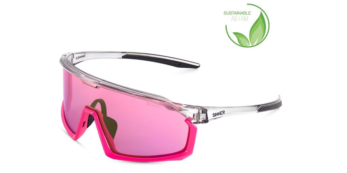Sinner Araza Asian Fit Sisu-917-20-08 Men's Sunglasses Pink Size 146 In Transparent Light Grey-shiny Pink