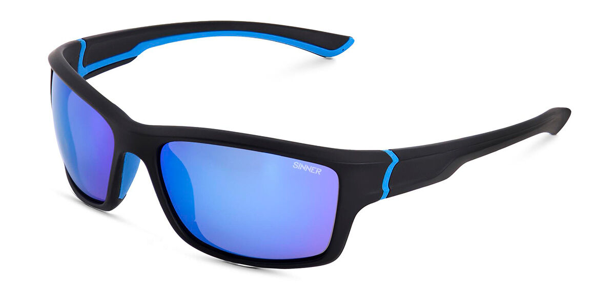 Sinner Cayo Sisu-685-10a-48 Men's Sunglasses Black Size Standard In Matte Black,light Blue