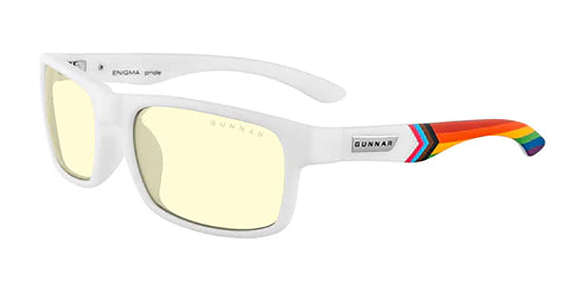 Gunnar ENIGMA PRIDE ENI-11701 Blue-Light Block Men's Sunglasses White Size 58