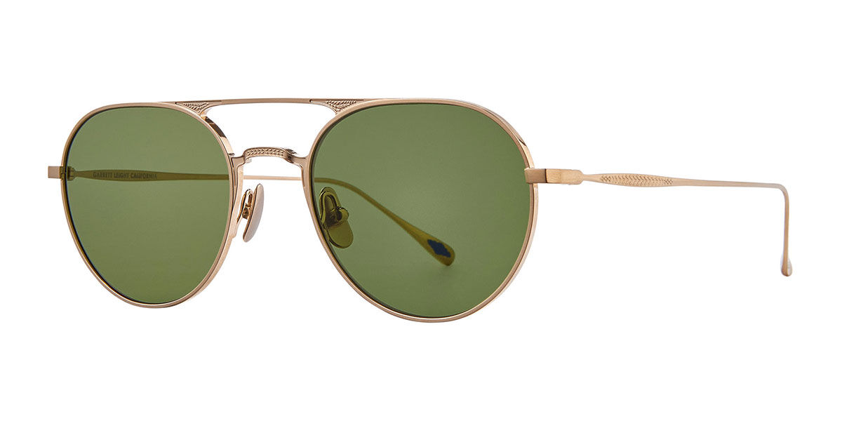 Garrett Leight BENNY J SUN BRAG/SFPGN 51 Guldiga Solglas&ouml;gon M&auml;n