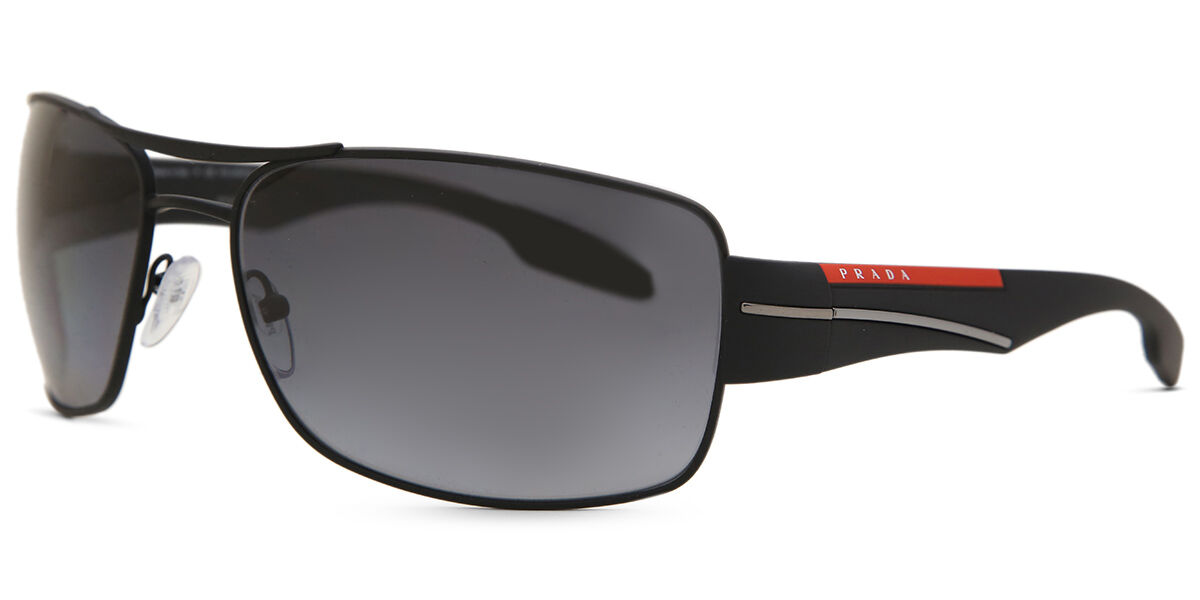 Prada Linea Rossa PS53NS Polarized DG05W1 Sunglasses Black Rubber