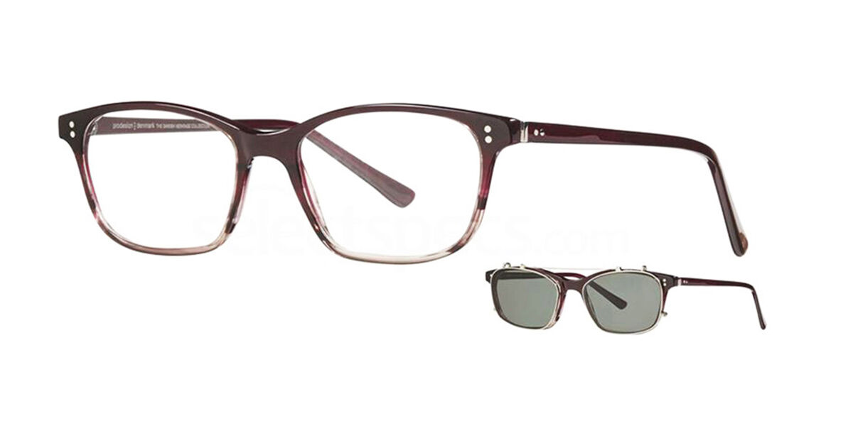Prodesign 4764 with ClipOn 3842 Sunglasses Burgundy Gradient