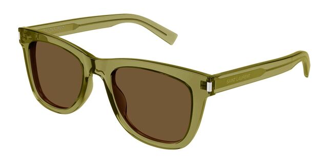 Saint Laurent SL 712 005 Square Transparent Green Sunglasses  display picture 1
