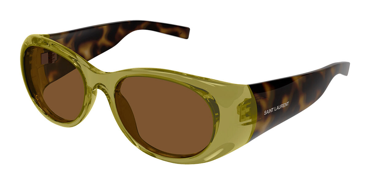 SAINT LAURENT オハルサンクラス SL736 002 Saint Laurent SL 736 Sunglasses 002 Dark Havana Grey - eye