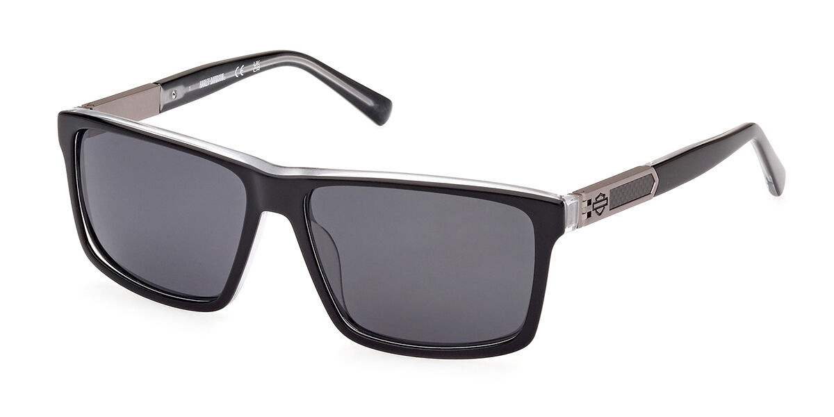 Harley Davidson HD0977X Polarized 01D Sunglasses Black On Clear