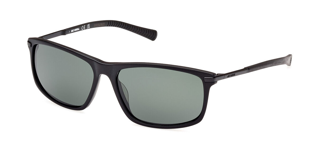 Harley Davidson HD0979X Polarized 02R Rectangle Matte Black Sunglasses ...