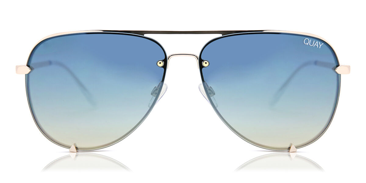 Quay Australia QC-000555 HIGH KEY RIMLESS GLD/BLUTURQ Sunglasses