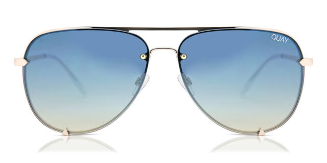 Quay Australia QC-000555 HIGH KEY RIMLESS GLD/BLUTURQ Sunglasses