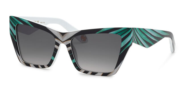 Roberto Cavalli SRC114V 0GB2 Cat Eye Pattern Black Turquoise  display picture 1