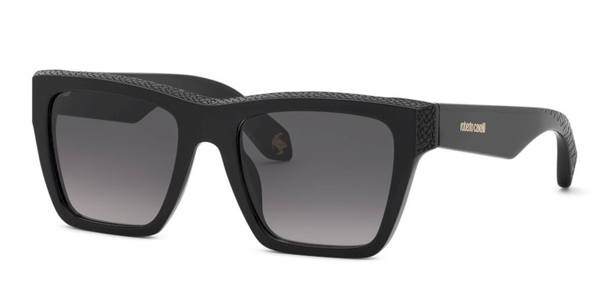 Roberto Cavalli Femme Roberto Cavalli SRC155M 700 Lunettes De Soleil AcéTate Noir FuméE Carré Normale Nuancé-image