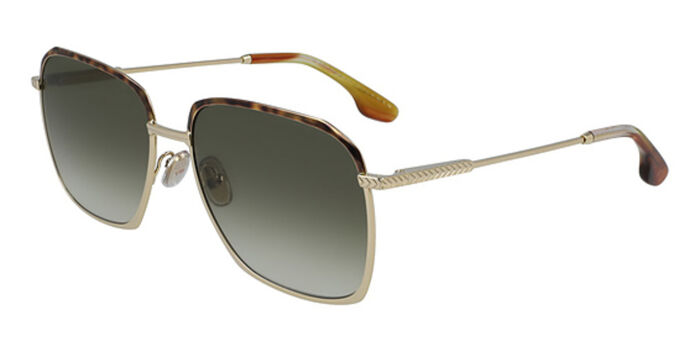 NEW VICTORIA BECKHAM SUNGLASSES GOLD WOMEN EYEWEAR VICTORIA BECKHAM VB232S 756 Victoria Beckham VB232S 756 Geometric Yellow Gold Sunglasses  main image 2