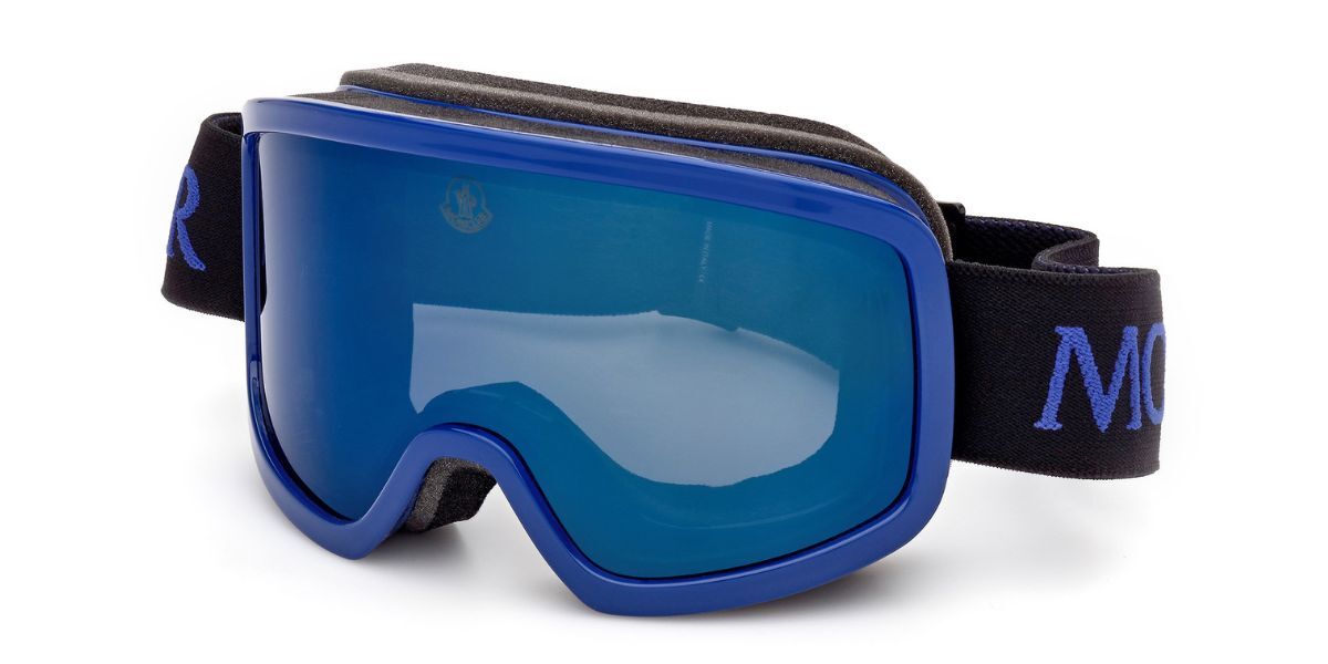 Green Injected mask ski goggles, Moncler