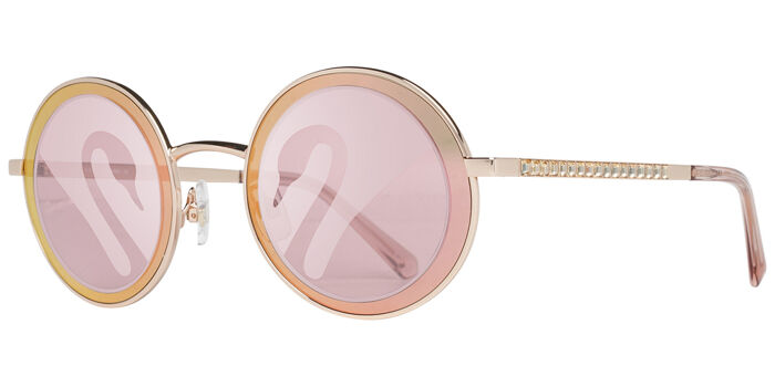 Swarovski SK0199 32T Round Gold Pink Purple Sunglasses  display picture 1