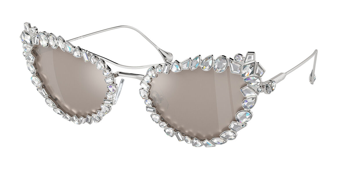 Photos - Sunglasses Swarovski SK7011 4001AP Women's  Silver Size 56 