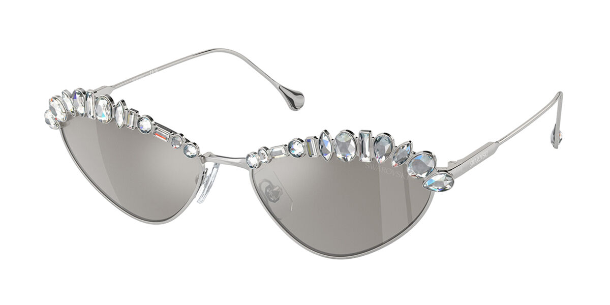 Swarovski SK7009 40016G Women's Sunglasses Silver Size 55