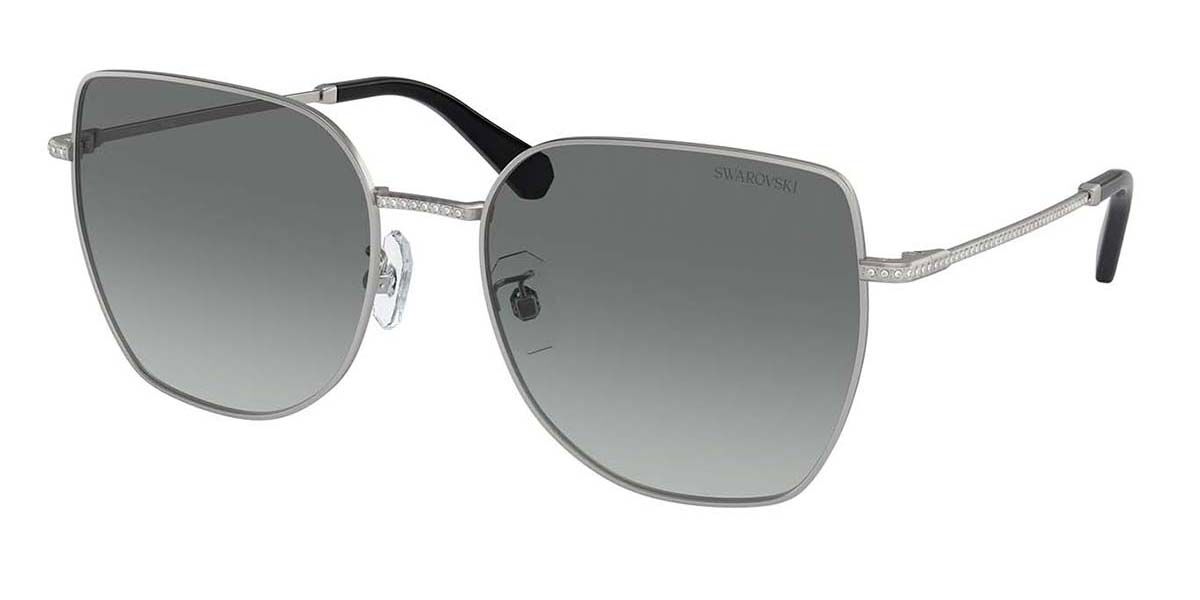 Photos - Sunglasses Swarovski SK7021D Asian Fit 400111 Women's  Silver Siz 